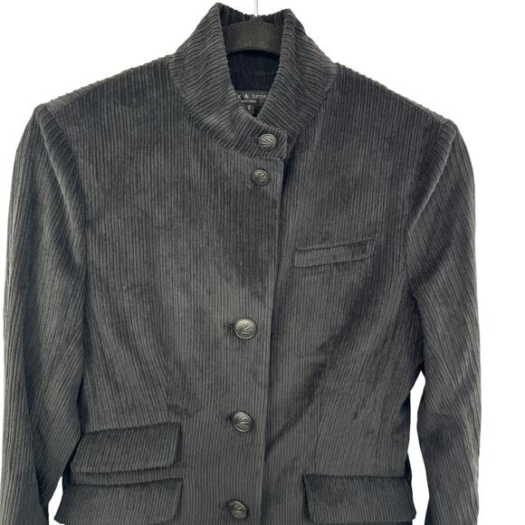Rag & Bone Slade Blazer Black Corduroy Fall Blazer Capsule Wardrobe Size‎ 2 - Picture 7 of 11